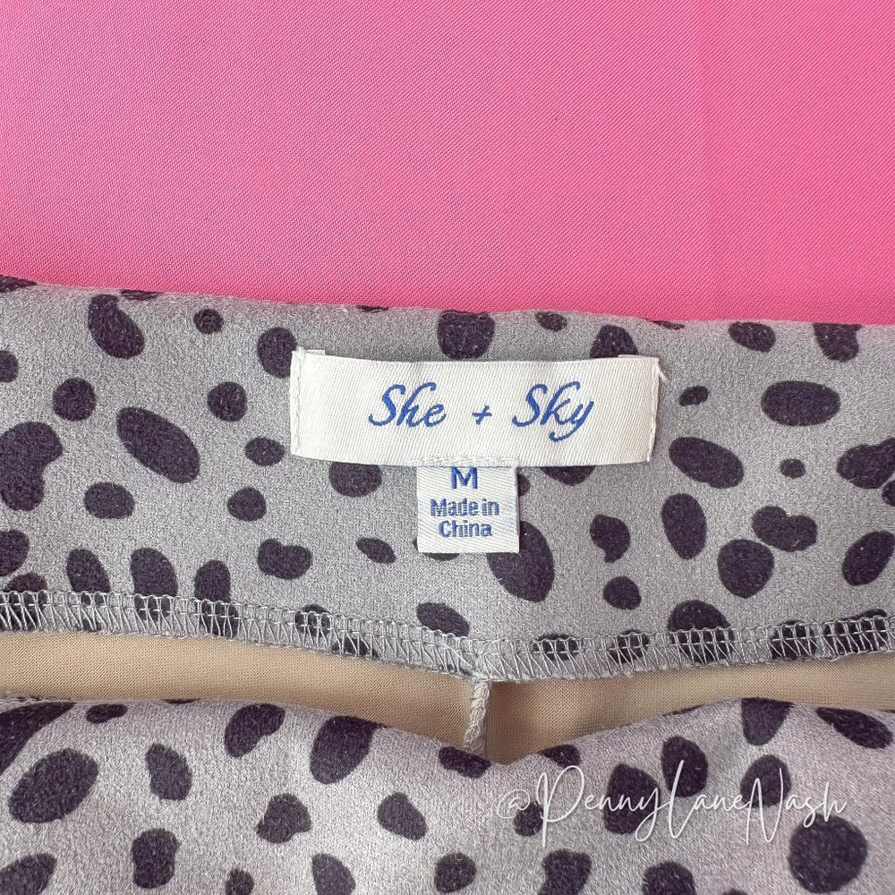 She+Sky Animal Print Mini Skirt Gray/Black - Picture 4 of 7